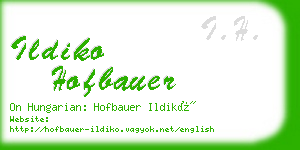 ildiko hofbauer business card